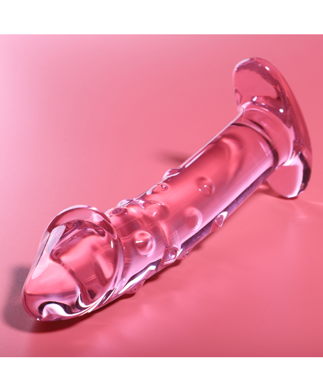 IBIZAÃÂ SERIJA NEBULA - 19 MODELIS DILDO BOROSILIKATINIS STIKLAS 18,5 X 4 CM RAUŽAS 6