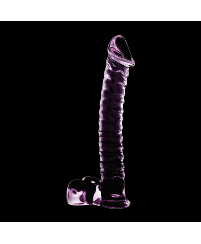 NEBULA SERIJA IBIZAÃÂ - MODELIS 23 DILDO BOROSILIKATINIS STIKLAS 21,5 X 4 CM RAUŽAS 7