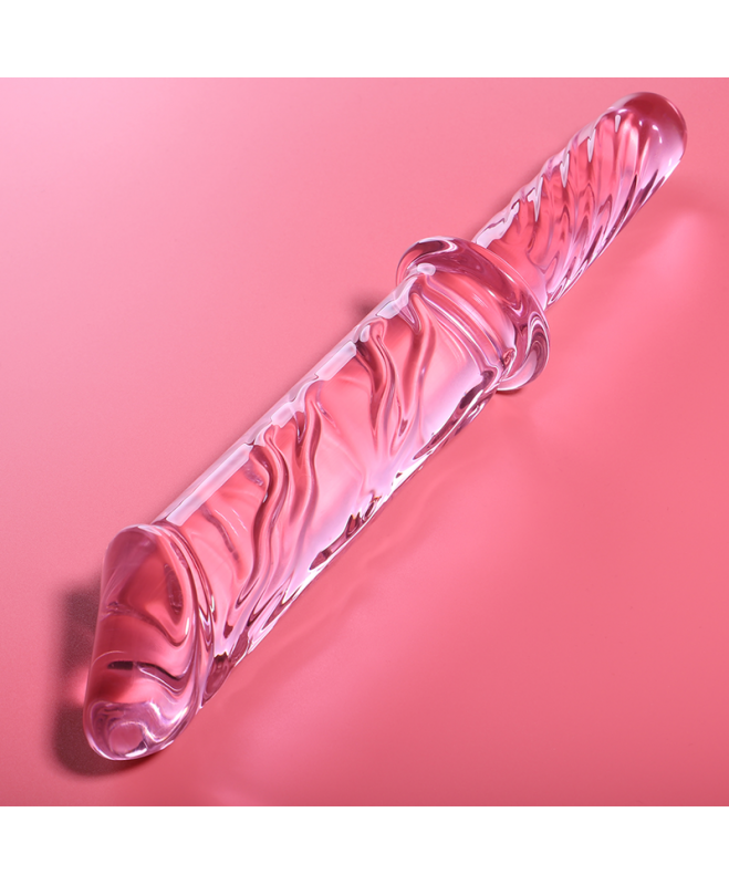 NEBULA SERIJA IBIZAÃÂ - MODELIS 24 DILDO BOROSILIKATINIS STIKLAS 28,5 X 5 CM RAUŽAS 6