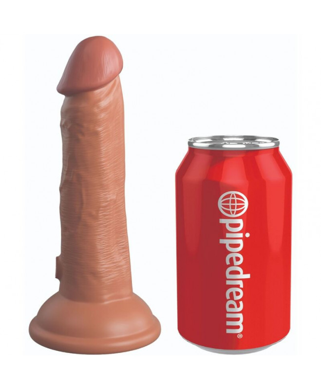 KING COCK ELITE – REALISTINĖ SILIKONINĖ DILDO 15,2 CM KARAMELĖ