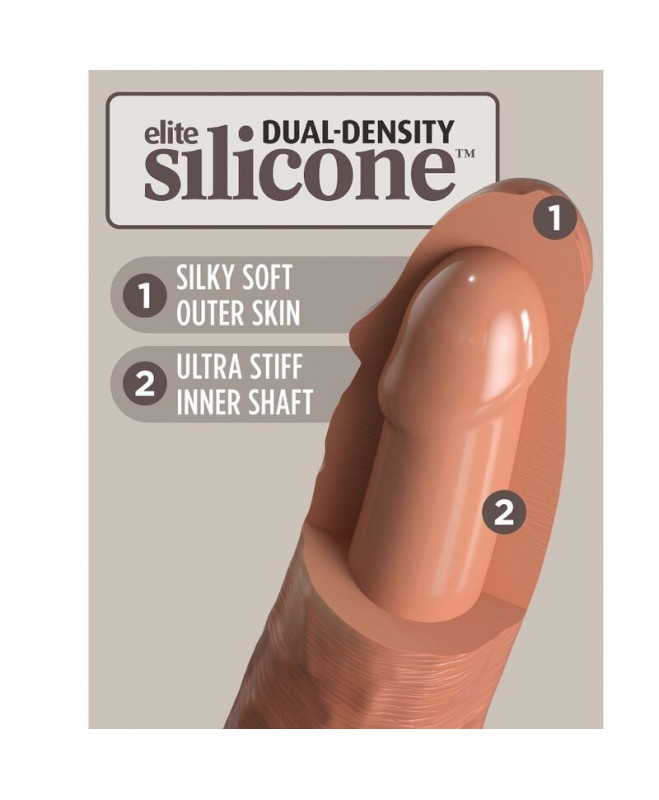 KING COCK ELITE – REALISTINĖ SILIKONINĖ DILDO 20,3 CM KARAMELĖ 4