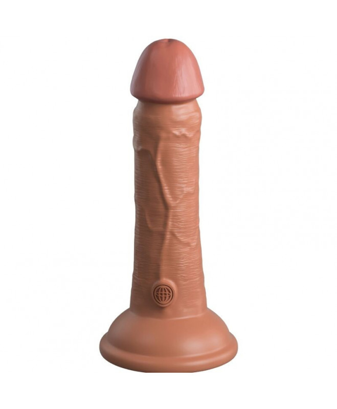 KING COCK ELITE – REALISTINIS DILDO VIBRAVIMAS IR SILIKONINĖ 15,2 CM KARAMELĖ 2