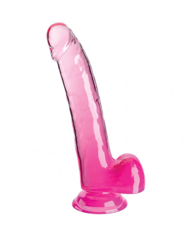 KING COCK CLEAR - DILDO SU SĖDIKLĖMIS 20,3 CM ROZINĖ