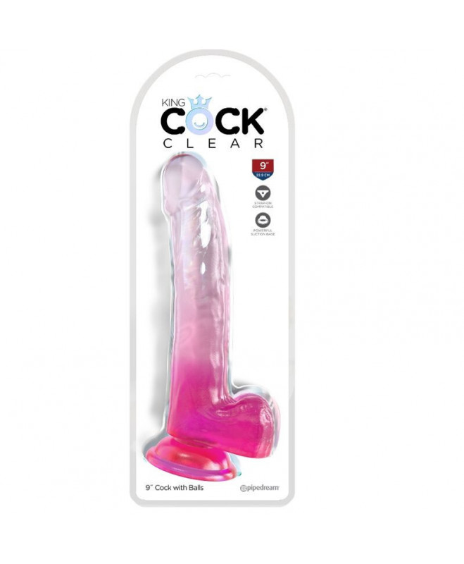 KING COCK CLEAR - DILDO SU SĖDIKLĖMIS 20,3 CM ROZINĖ 2