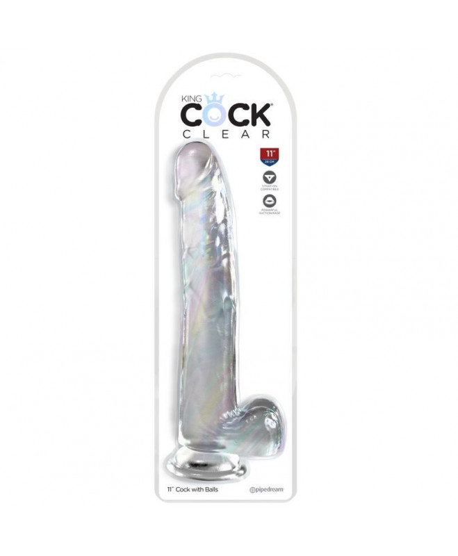 KING COCK CLEAR - DILDO SU SĖDIKLĖMIS 24,8 CM SKAIDRI 2