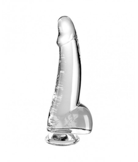 KING COCK CLEAR - DILDO WITH TESTICLES 15.2 CM