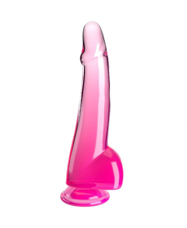 KING COCK CLEAR - DILDO SU SĖDIKLĖMIS 19 CM ROZINĖ