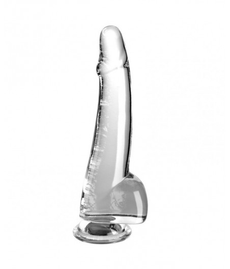 KING COCK CLEAR - DILDO WITH TESTICLES 19 CM