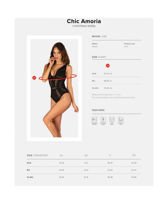 OBSESSIVE - CHIC AMORIA CROTCHLESS TEDDY XS/S 7