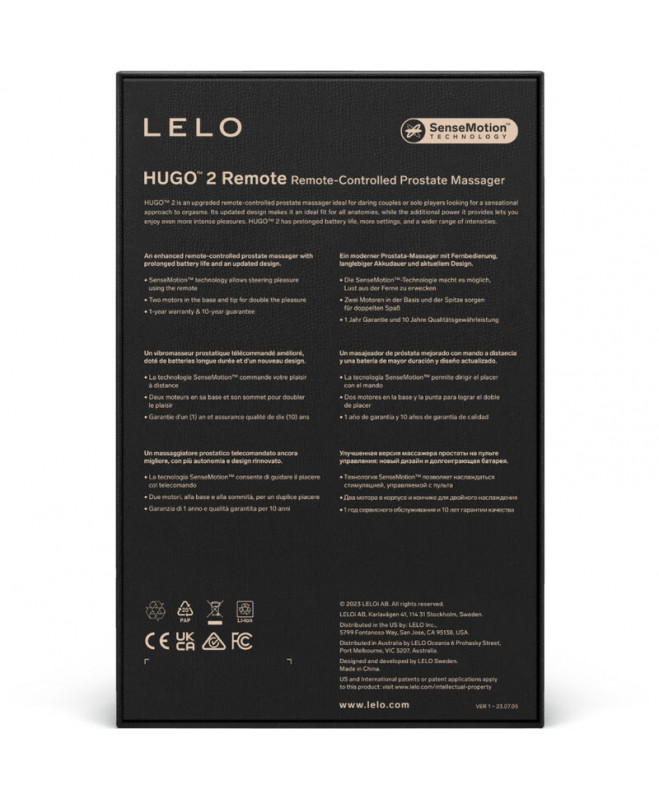 LELO - HUGO 2 REMOTE CONTROL PROSTATE MASAGER GREEN