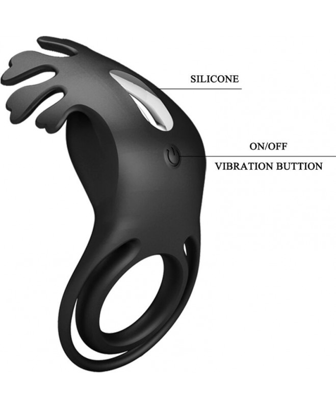 PRETTY LOVE - RUBEN VIBRATOR RING 7 VIBRATIONS BLACK SILICONE 7