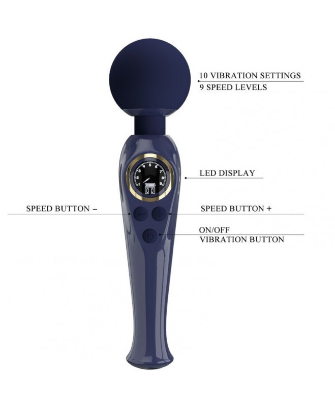 PRETTY LOVE - SKYLER VIBRATOR WAND MĖLYNA 7