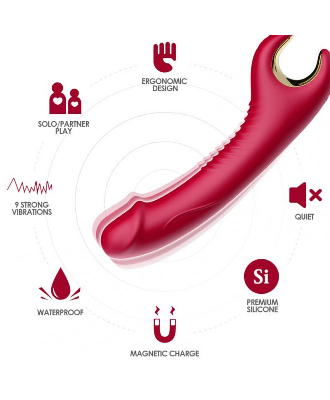 ARMONY - PRINCE DILDO VIBRATOR & ROTATOR RED 2