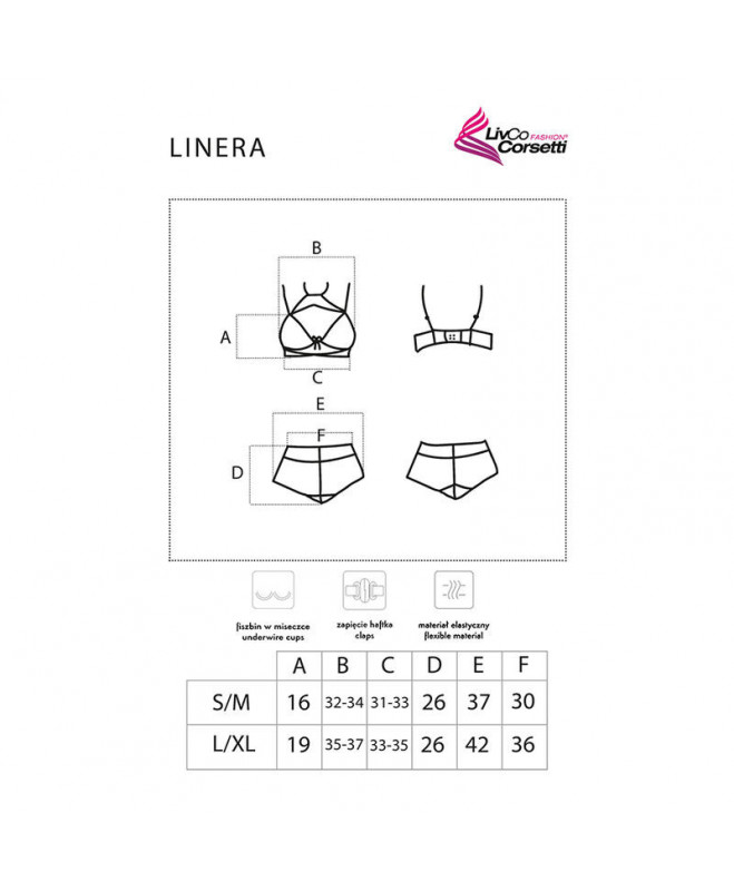 LIVCO CORSETTI FASHION - LINERA FOR THE SENSES COLLECTION BRA + PANTY BLACK 5