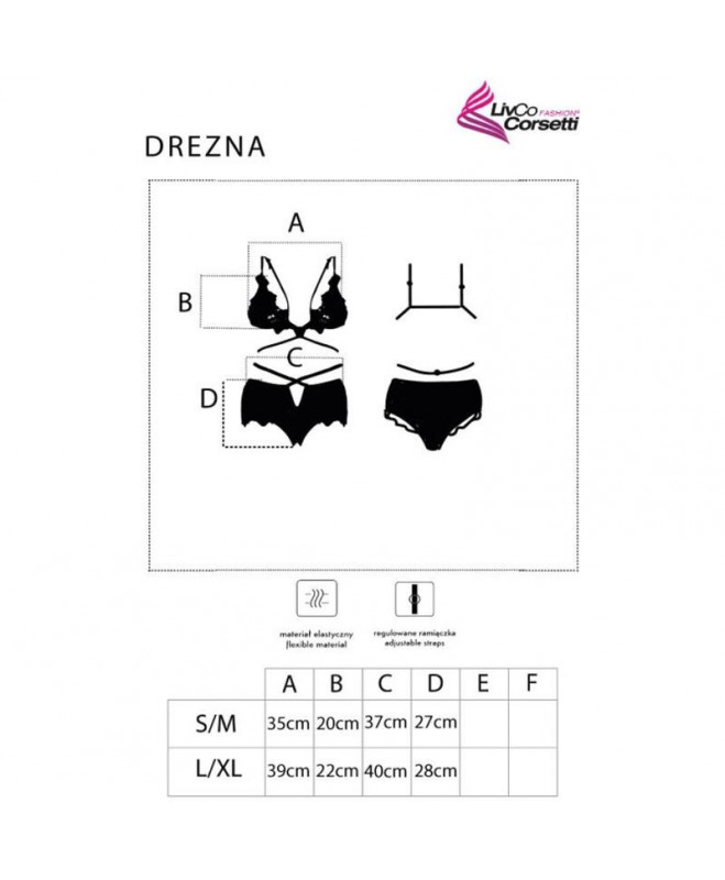 LIVCO CORSETTI FASHION - DREZNA LC 90733 BRA + PANTY BLACK 5