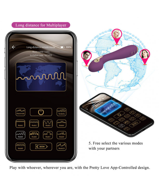 PRETTY LOVE – HECTOR ELECTROSHOCK VIBRATOR BY APP CONTROL PURPLE 12