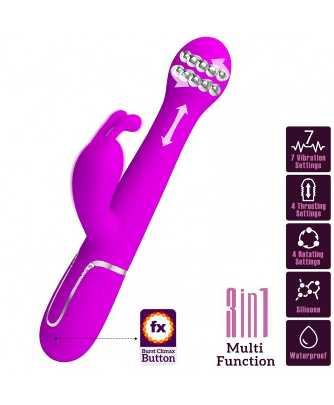 PRETTY LOVE – DEJON RABBIT VIBRATOR 3 viename DAUGIAFUNKCINĖ VIOLETĖ 10