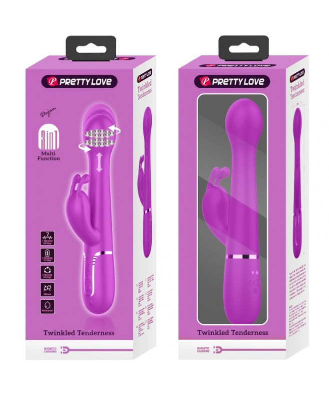 PRETTY LOVE – DEJON RABBIT VIBRATOR 3 viename DAUGIAFUNKCINĖ VIOLETĖ 11