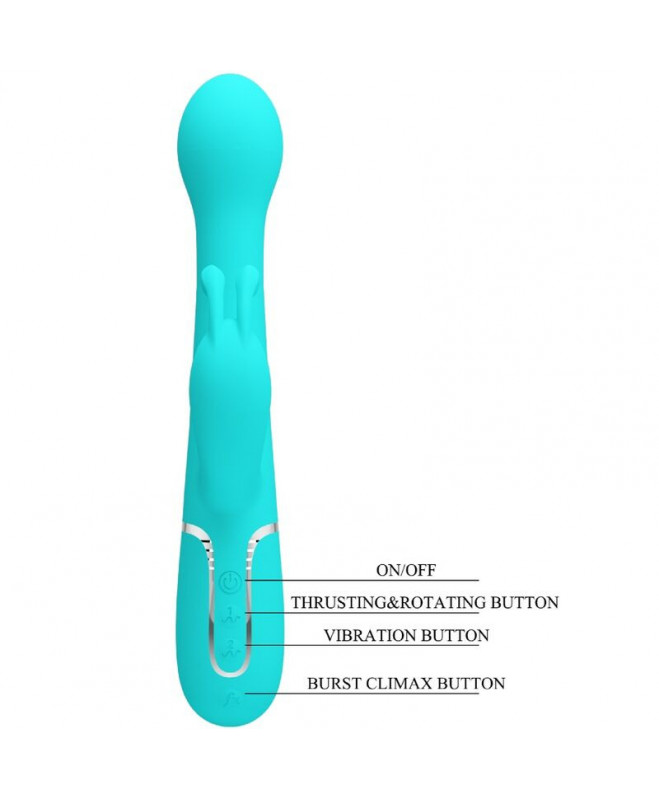 PRETTY LOVE – DEJON RABBIT VIBRATOR 3 viename daugiafunkcinis AQUA GREEN 8