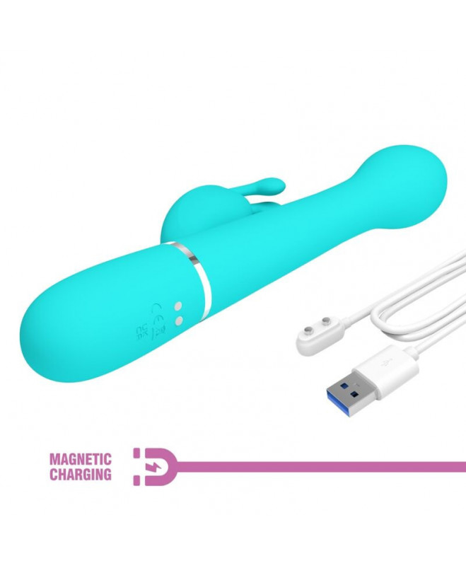 PRETTY LOVE – DEJON RABBIT VIBRATOR 3 viename daugiafunkcinis AQUA GREEN 9