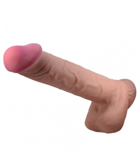 PRETTY LOVE - SLIDING SKIN SERIES REALISTIC DILDO WITH SLIDING SKIN SUCTION CUP BROWN 26 CM
