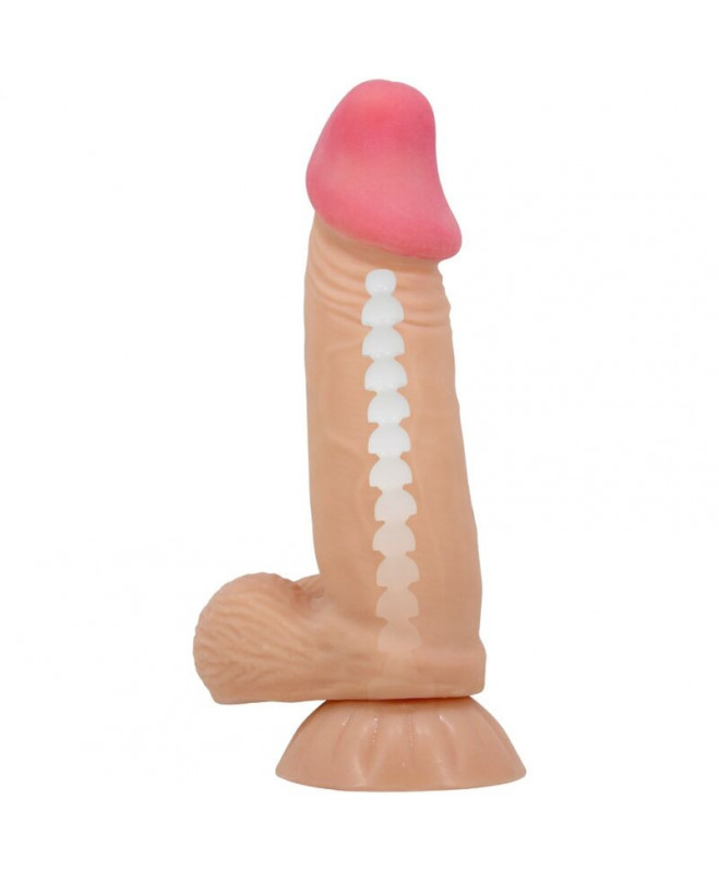 PRETTY LOVE - SLIDING SKINS SERIJOS REALISTINIS DILDO SU SKIDANČIU ODOS SIURBIMUMU 19,4 CM 5