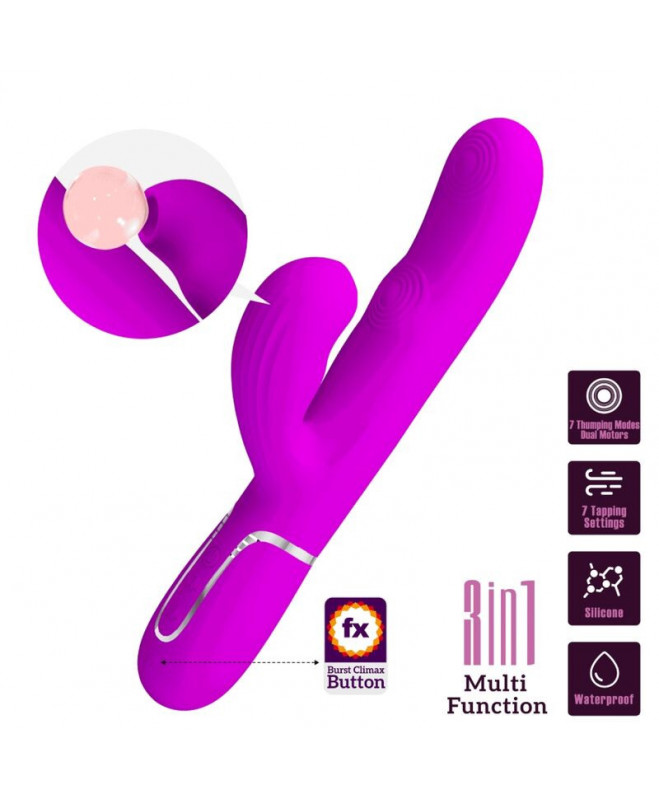 PRETTY LOVE – PERLITA MULTIFUNCTION 3 viename G TAŠKO VIBRATORIAUS VIOLET 10