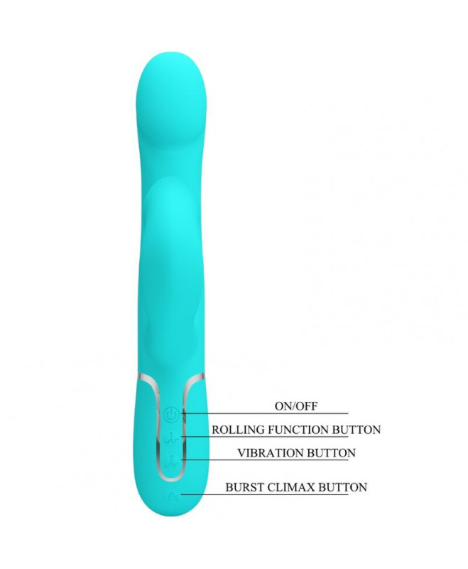 PRETTY LOVE - RABBIT VIBRATOR PEARLS AQUA GREEN 8