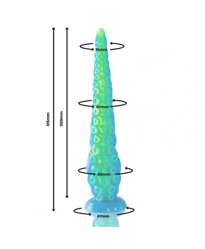 EPIC - SCYLLA FLUORESCENT PLONAS čiuptuvas DILDO DIDELIS 3