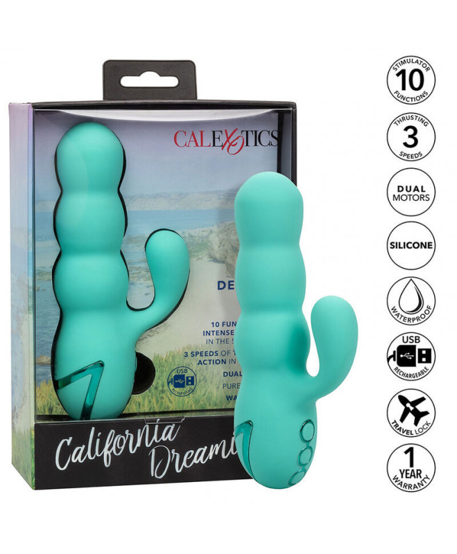 CALIFORNIA EXOTICS – DEL MAR DIVA VIBRATOR RABBIR AQUA GREEN BY CALIFORNIA DREAMING