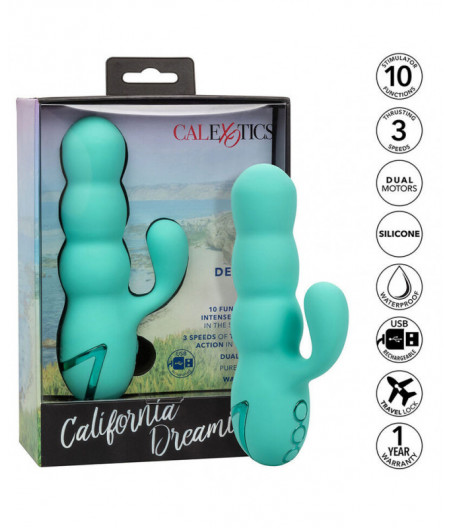 CALIFORNIA EXOTICS - DEL MAR DIVA VIBRATOR RABBIR AQUA GREEN BY CALIFORNIA DREAMING