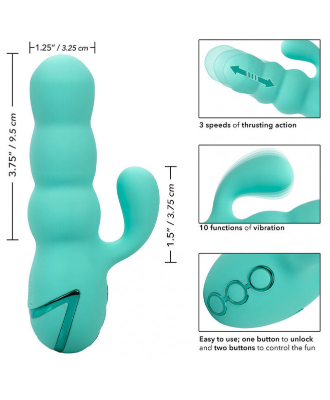 CALIFORNIA EXOTICS – DEL MAR DIVA VIBRATOR RABBIR AQUA GREEN BY CALIFORNIA DREAMING 9