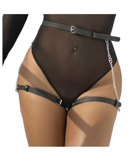 SUBBLIME - LEATHER BELT HARNESS BLACK ONE SIZE