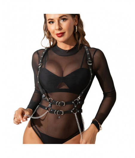 SUBBLIME - HARNESS WITH STRAPS AND CHAINDETAILS ONE SIZE