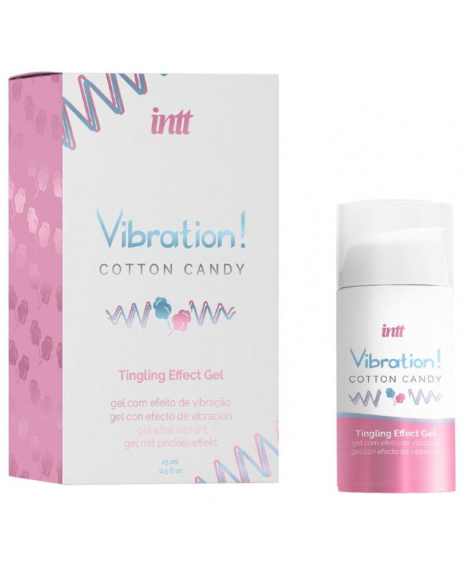 INTT – GALINGAS INTIMAUS STIMULIAVIMAS COTTON CANDY LIQUID VIBRATORIUS GELIS 15 ml 2