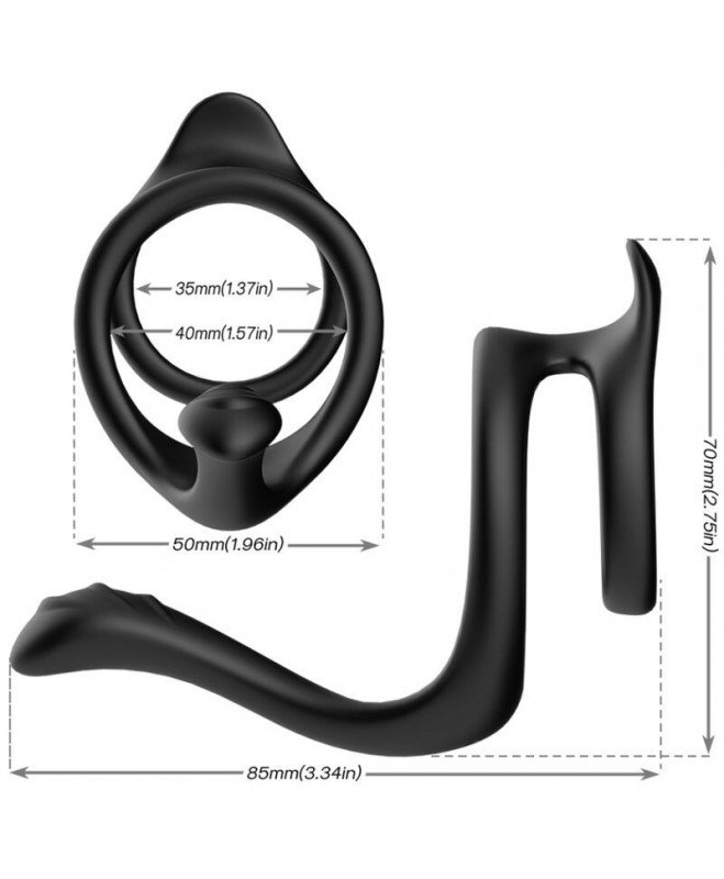 ARMONY - TAIL DOUBLE ANAL RING BLACK 2