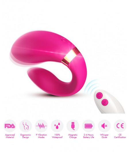 ARMONY - CRESCENT VIBRATOR FOR COUPLES REMOTE CONTROL FUCHSIA