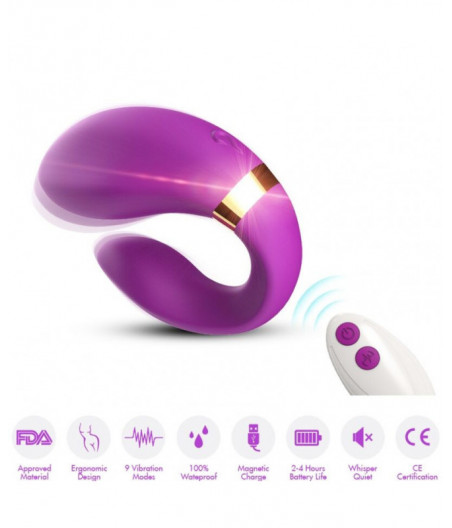 ARMONY - CRESCENT VIBRATOR FOR COUPLES REMOTE CONTROL PURPLE