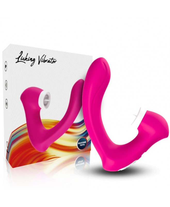 ARMONY – SECRETKISS LICKING VIBRATING CLIT & VIBRATOR CURVED FUCHSIA 1