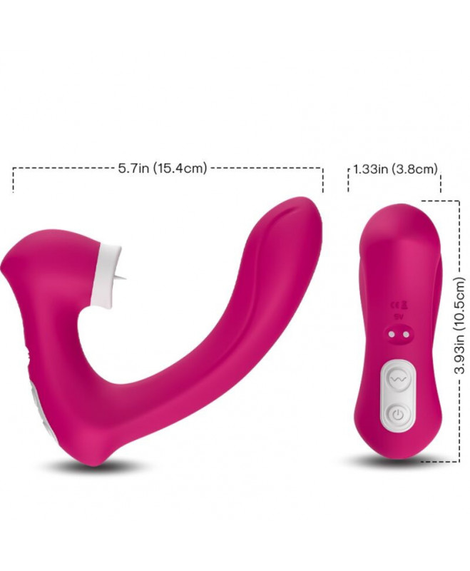 ARMONY – SECRETKISS LICKING VIBRATING CLIT & VIBRATOR CURVED FUCHSIA 3