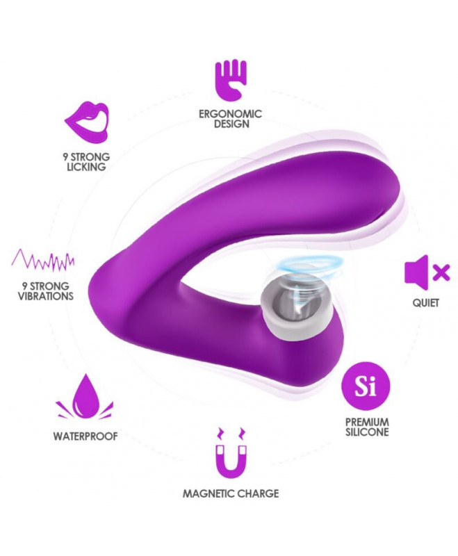 ARMONY – SECRETKISS LICKING VIBRATING CLIT IR VIBRATOR lenkta violetinė