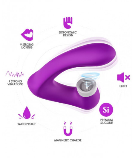 ARMONY - SECRETKISS LICKING VIBRATING CLIT & VIBRATOR CURVED PURPLE