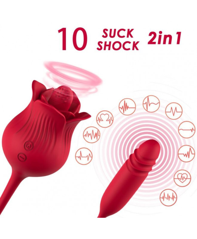 HARMONY - ROSE LIP LICKING VIBRATING CLIT ir VIBRATOR RED 2