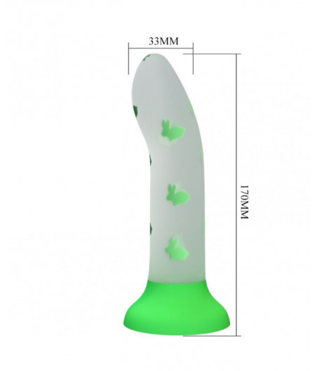 PRETTY LOVE - MAGICAL NIGHTFALL DILDO WITHOUT VIBRATION LUMINOUS GREEN