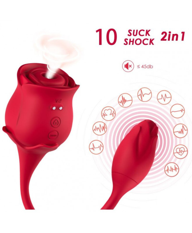 HARMONY – ROSE LICKING VIBRATING THE CLIT and VIBRATOR 10 MODES RED 2