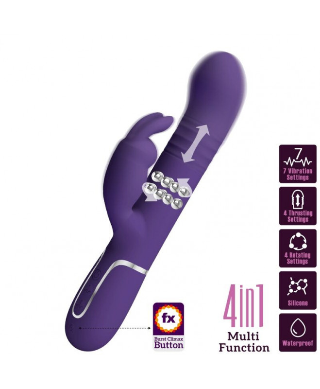 PRETTY LOVE - COALE RABBIT VIBRATOR 4 IN 1 PURPLE