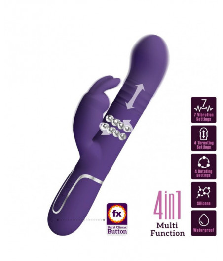 PRETTY LOVE - COALE RABBIT VIBRATOR 4 IN 1 PURPLE