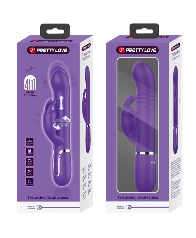 PRETTY LOVE - COALE RABBIT VIBRATOR 4 IN 1 PURPLE 10