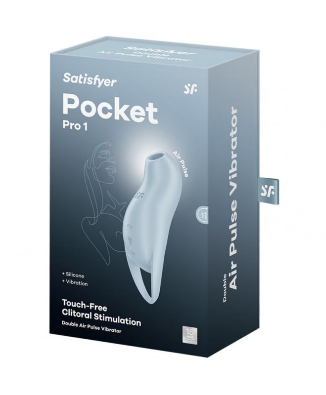 SATISIFYER - POCKET PRO 1 CLITORIS STIMULIATORIUS ŠVIESI MĖLYNAS 5