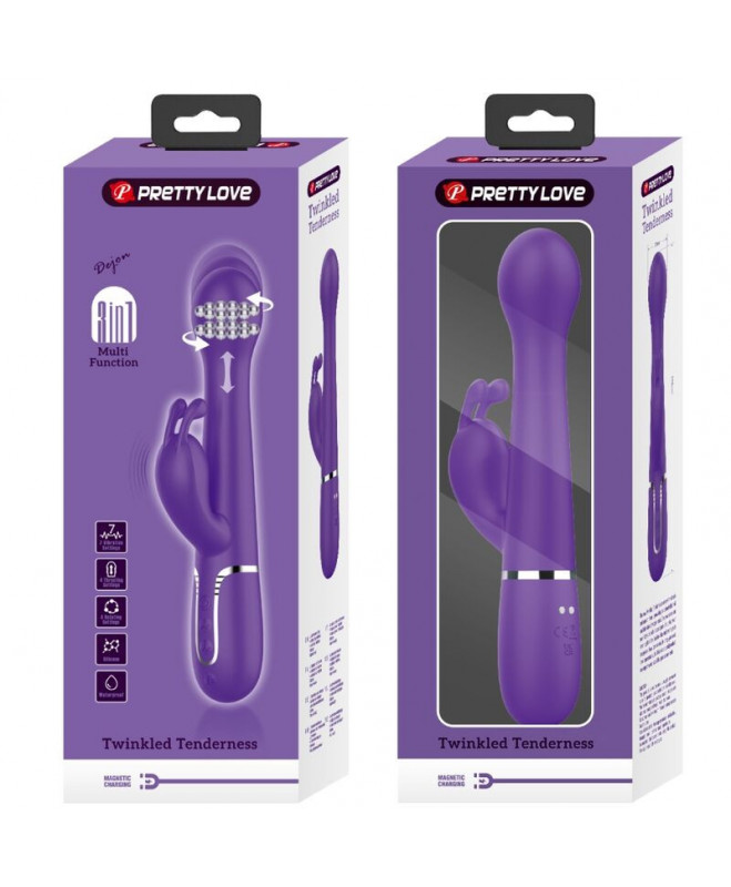 PRETTY LOVE – DEJON RABBIT VIBRATOR 3 IN 1 DAUGIAFUNKCIJA PURPLE 11